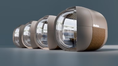 Meerdere MindSuite pods gevisualiseerd naast elkaar op een rij.